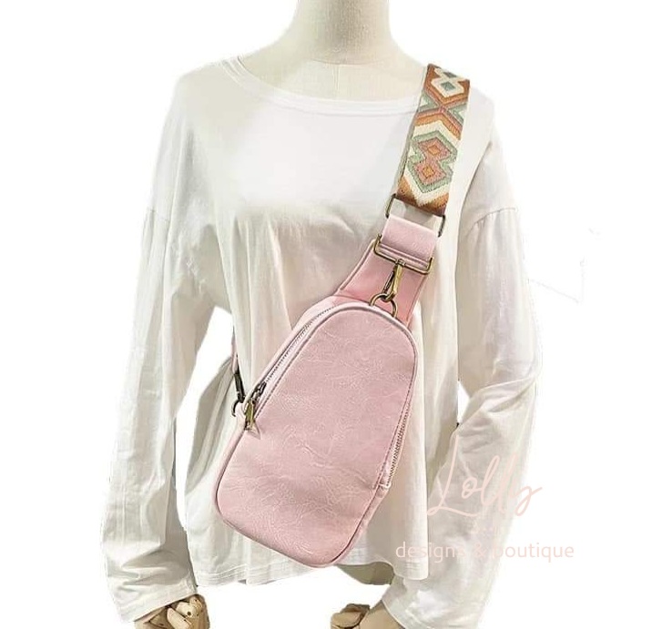 Women Chest Bag Sling Bag Small Crossbody Bag Guitar Strap Purse