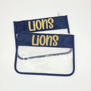 LIONS Clear Zipper Bag