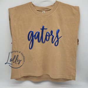 Gators Puff Muscle Crop | Yellow